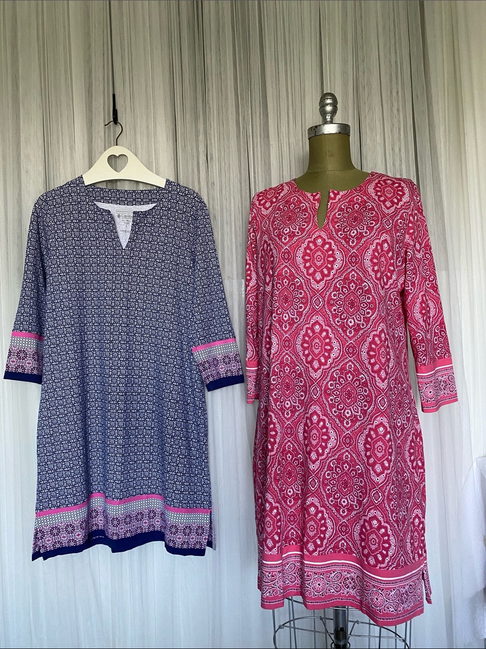Coolibar UV 50 Protection Printed Tunic Dress 3/4 Sleeves Size L